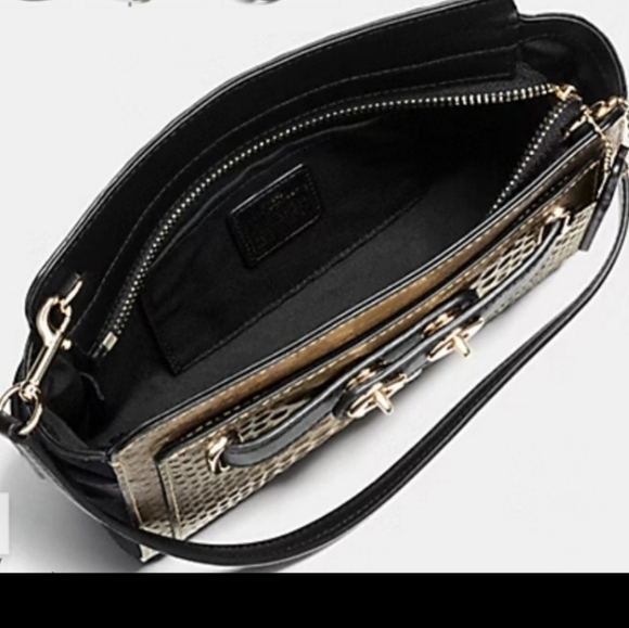Coach Blake Crossbody Bag Metallic Snake Embossed Bronze Leather Gold Hdwr NWT - Picture 11 of 16